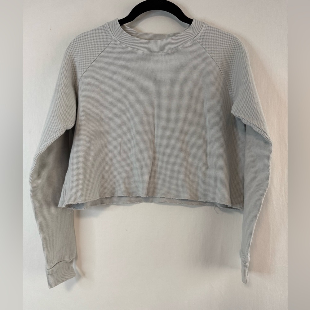 J Galt Women's Grey Long Sleeve Crop Top Size S